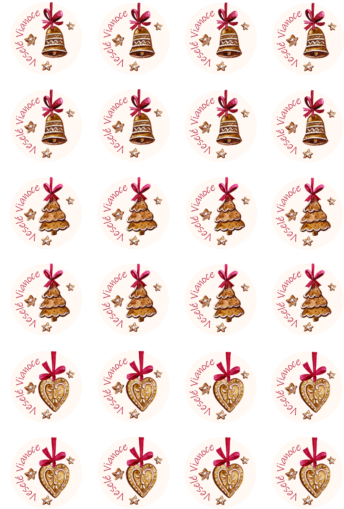 Nálepky Vianočné perníčky