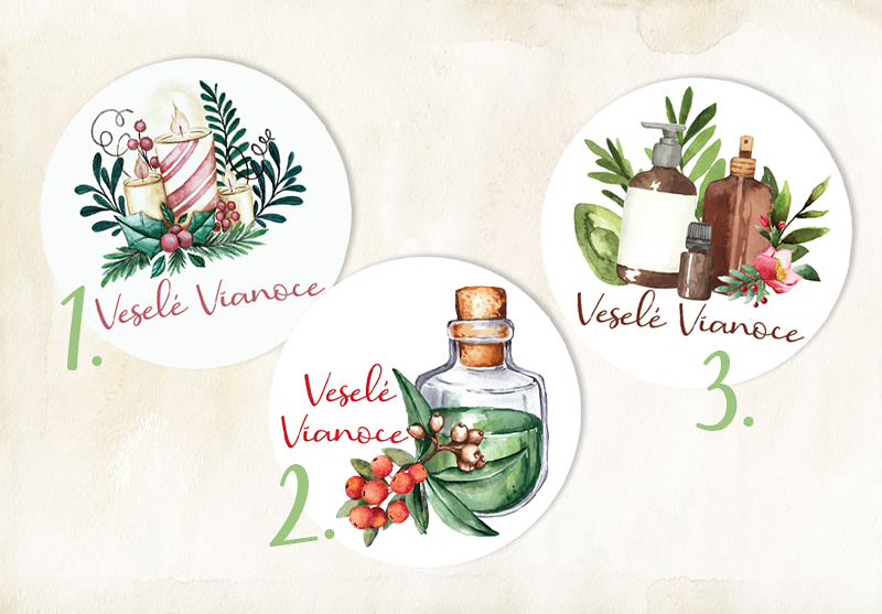 Nálepky Veselé Voňavé Vianoce