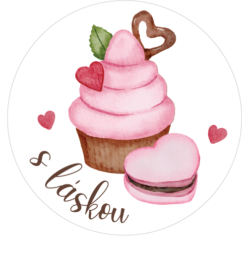 Valentínske koláčiky - nálepky