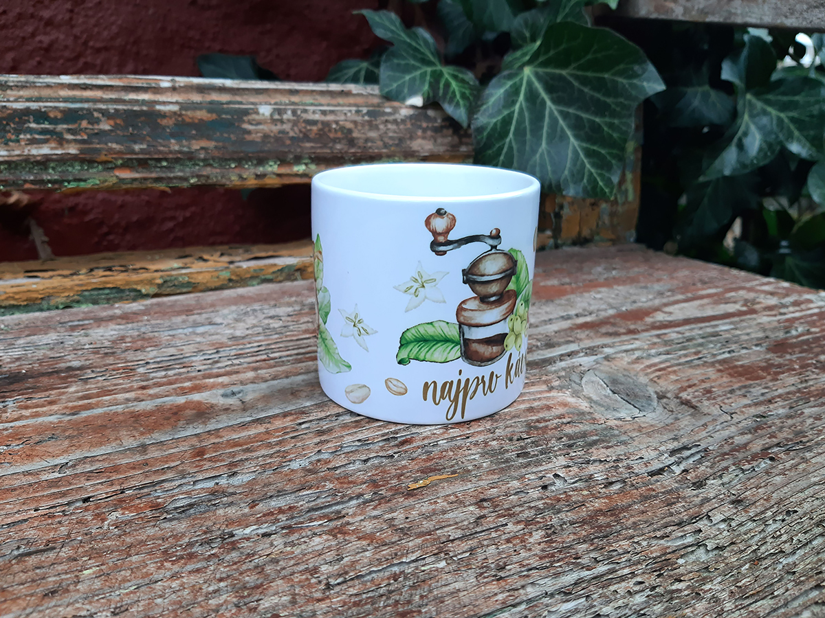 Espresso hrnček Najprv káva