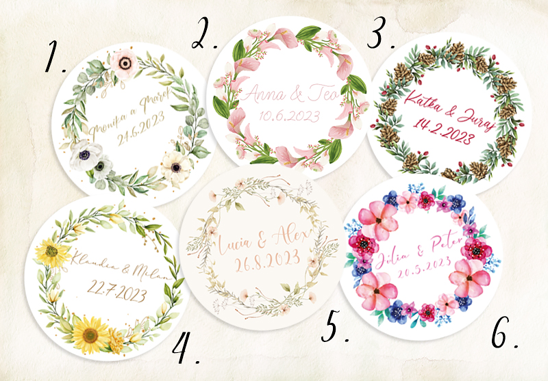 Svadobné nálepky