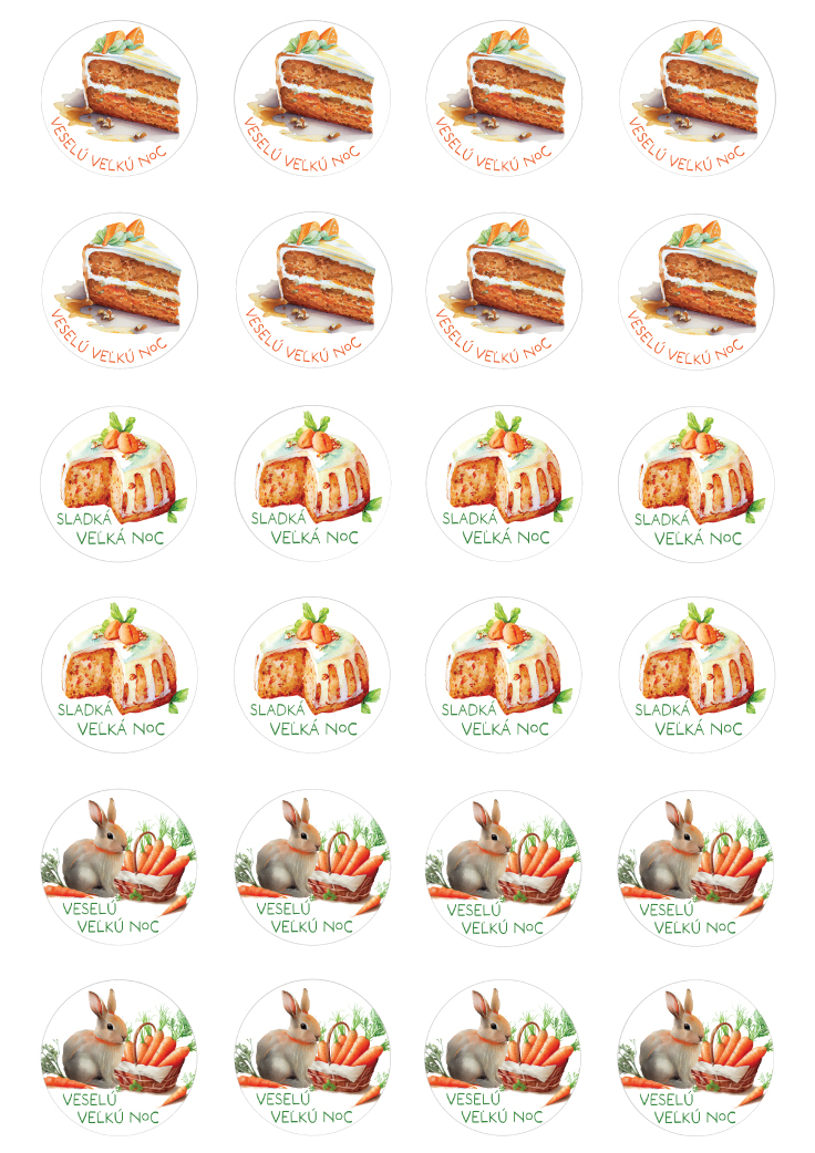 Nálepky Mrkvičkové veľkonočné
