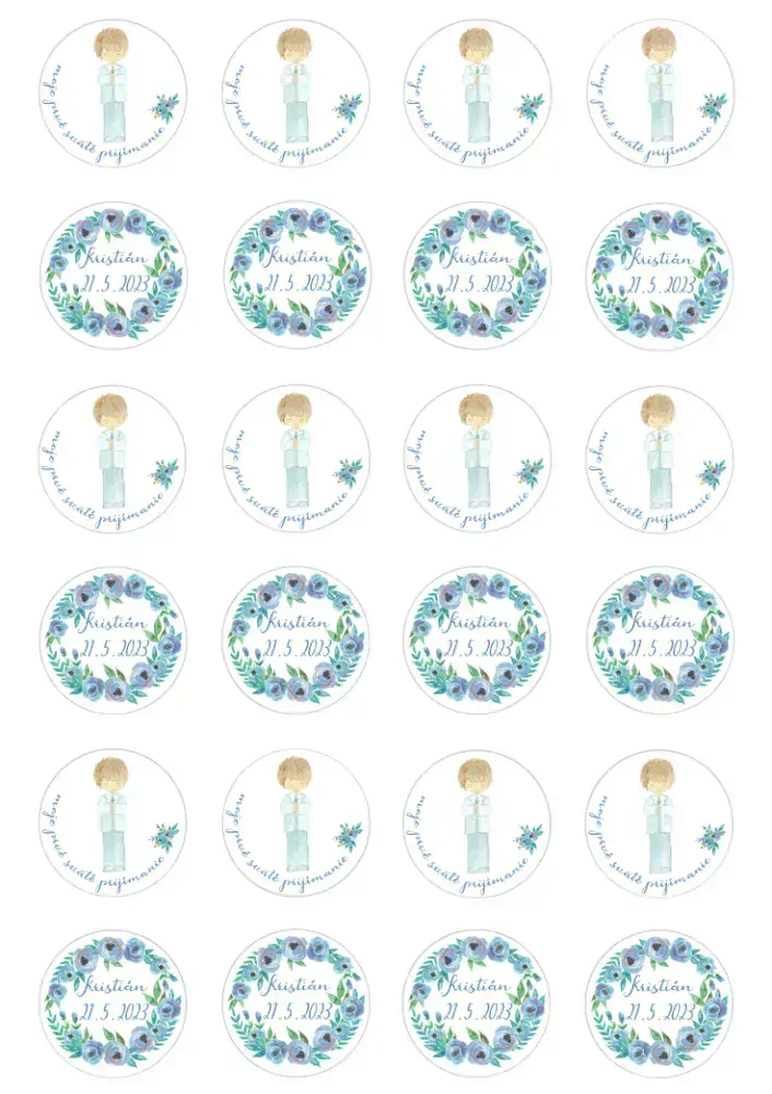 Nálepky Prvé sväté prijímanie - chlapček