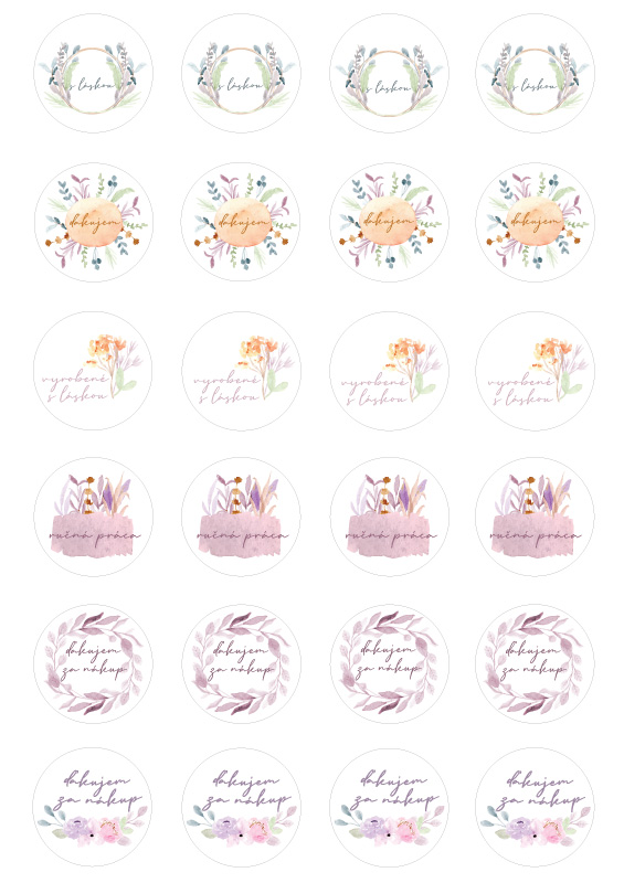 Nálepky kvetinkové jemné