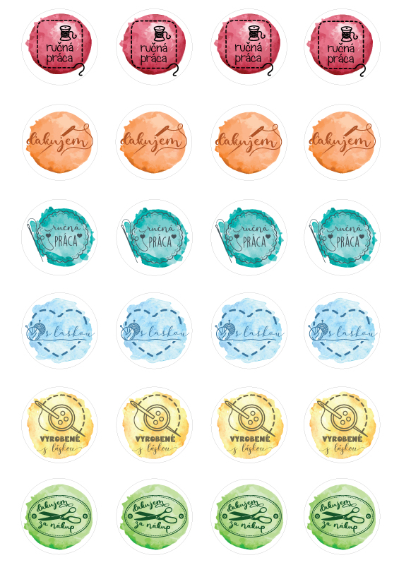 Nálepky Ručná práca - vodové farby
