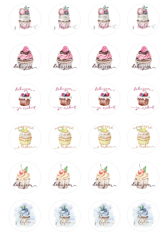 Nálepky Cupcake