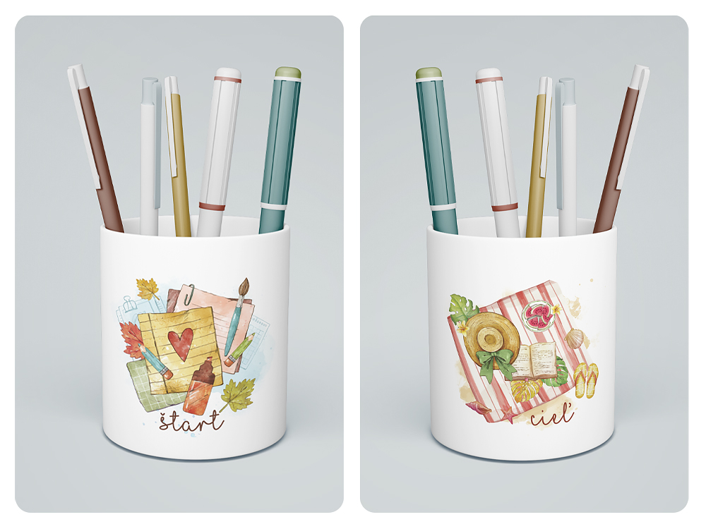 Stojan na perá - Štart/Cieľ