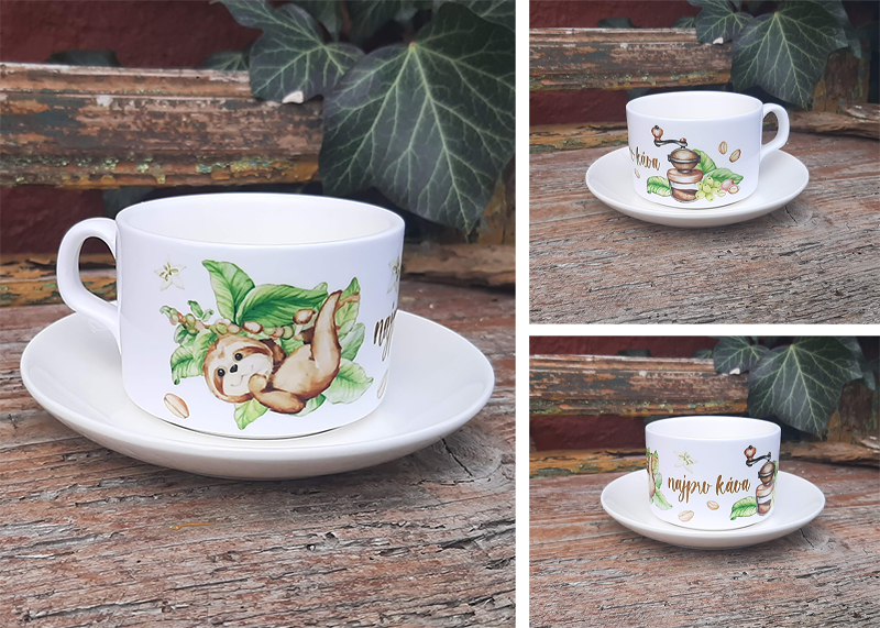 Darčeková krabička "Najprv káva" s leňochodom