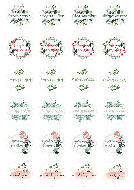 Nálepky kvetinkové zelené