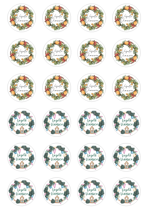 Nálepky Vianočné venčeky