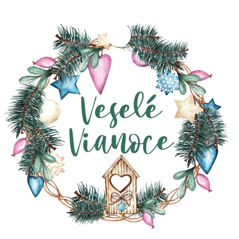 Vianočné okrúhle visačky