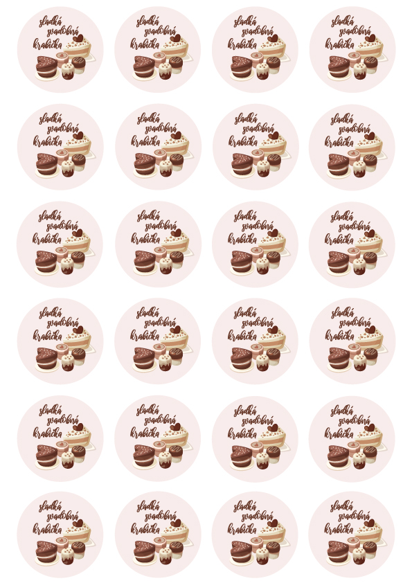 Nálepky Sladká svadobná krabička