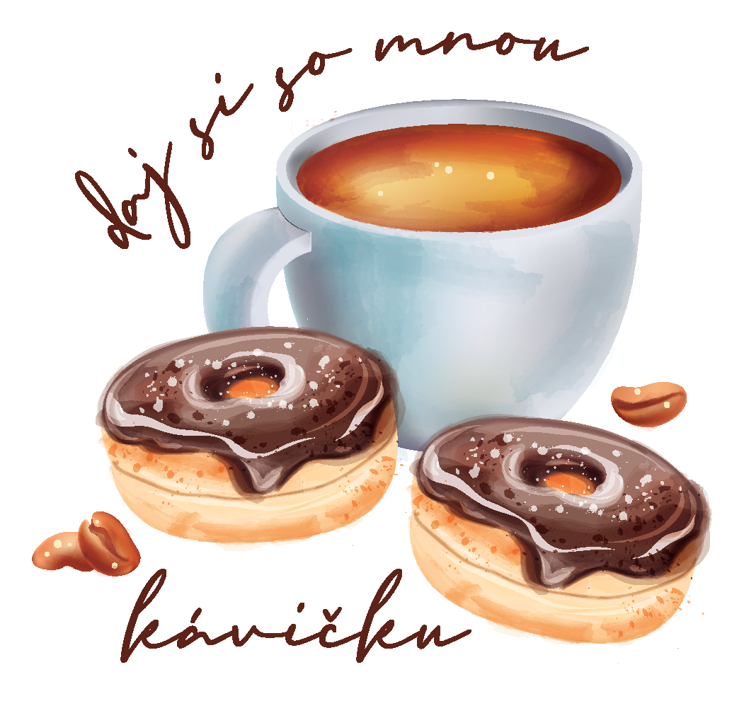 Nálepky Káva alebo čaj a koláčik