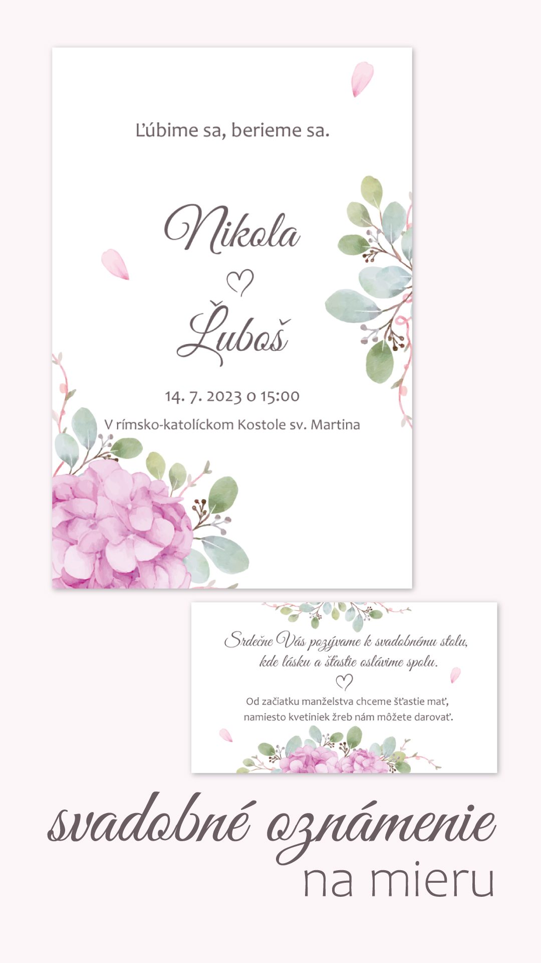 Svadobný set - grafický návrh