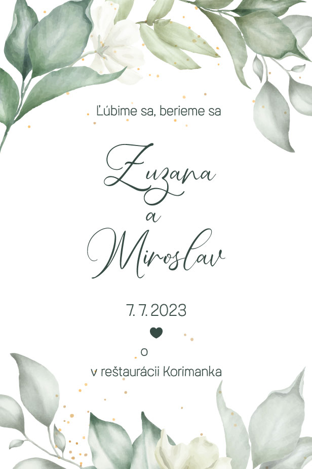 Svadobný set - grafický návrh