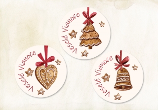 Nálepky Vianočné perníčky