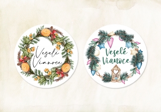 Nálepky Vianočné venčeky