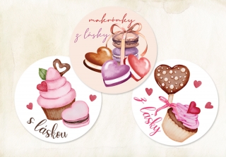 Nálepky Valentínske koláčiky